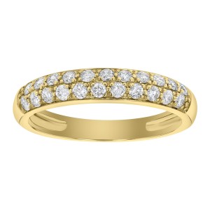 14K Yellow Gold 0.50 carat Diamonds Pave Band Ring