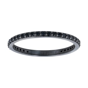 14K Gold 0.33 carat Black Diamonds Eternity Band Ring