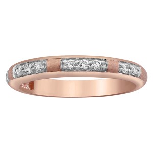 14K Rose Gold 0.20 carat Diamonds Semi Eternity Band Ring