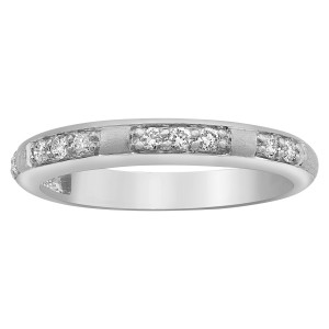 14K White Gold 0.20 carat Diamonds Semi Eternity Band Ring