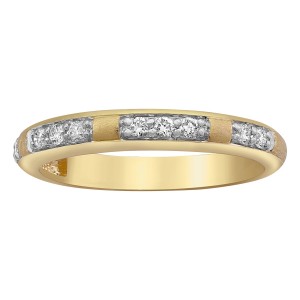 14K Yellow Gold 0.20 carat Diamonds Semi Eternity Band Ring