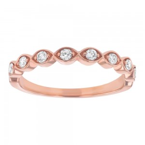 14K Rose Gold 0.25 carat Diamonds Art Deco Band Ring