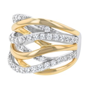 14K Two Tone Gold 1.00 carat Diamonds Fashion Ring