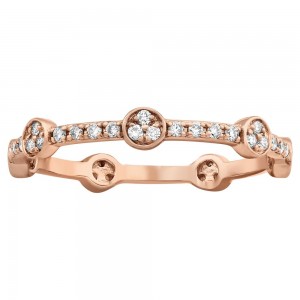 14K Rose Gold 0.25 carat Diamonds Eternity Band Ring