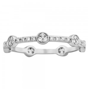 14K White Gold 0.25 carat Diamonds Eternity Band Ring