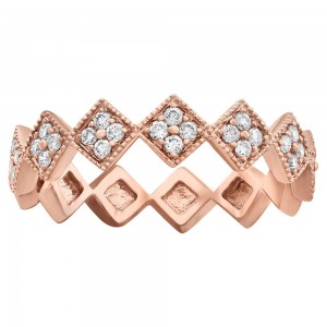 14K Rose Gold 0.25 carat Diamonds Eternity Band Ring