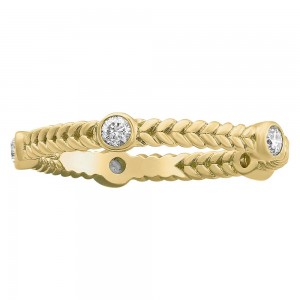 14K Yellow Gold 0.25 carat Diamonds Braid Eternity Band Ring