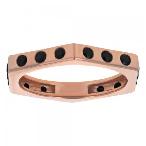 14K Rose Gold 0.65 carat Black Diamonds Hexagon Band Ring