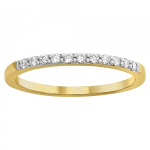 14K Yellow Gold 0.16 carat Diamonds Classic Band Ring