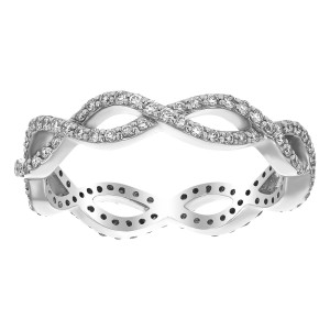 14K White Gold 0.50 carat Diamonds Infinity Eternity Band Ring