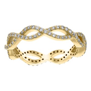 14K Yellow Gold 0.50 carat Diamonds Infinity Eternity Band Ring
