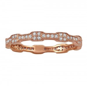 14K Rose Gold 0.25 carat Diamonds Eternity Band Ring
