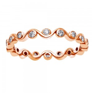 14K Rose Gold 0.33 carat Diamonds Eternity Bubbles Band Ring