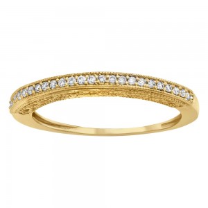 14K Yellow Gold Vintage Inspired Diamond Band Ring