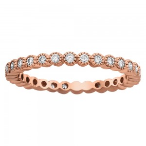 14K Rose Gold 0.50 carat Diamonds Vintage Inspired Eternity Band Ring