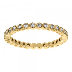 14K Yellow Gold 0.50 carat Diamonds Vintage Inspired Eternity Band Ring