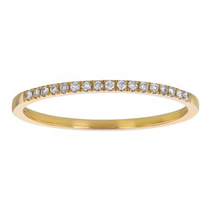 14K Yellow Gold Dainty Diamond Band Ring