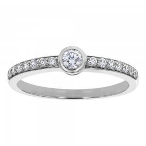 14K White Gold 0.37 carat Diamonds Band Ring