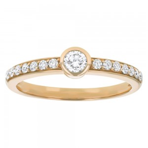 14K Yellow Gold 0.37 carat Diamonds Band Ring