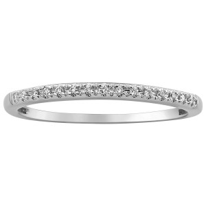 14K White Gold 0.06 carat Diamonds Semi Eternity Band Ring