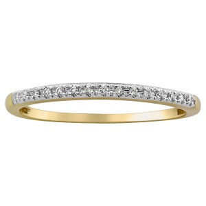 14K Yellow Gold 0.06 carat Diamonds Semi Eternity Band Ring