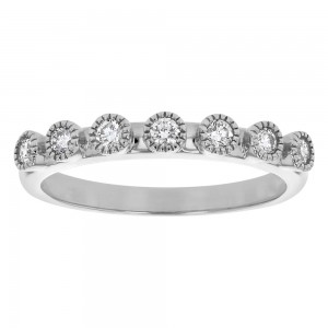 14K White Gold 0.25 carat Diamonds Vintage Inspired Band Ring