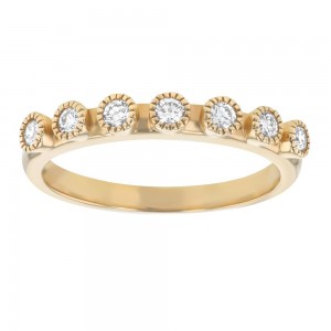 14K Yellow Gold 0.25 carat Diamonds Vintage Inspired Band Ring