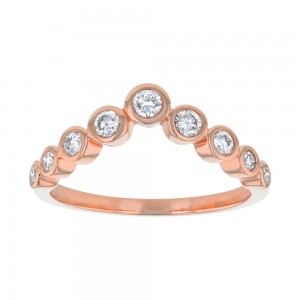 14K Rose Gold 0.35 carat Round Diamonds Crown Ring