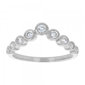 14K White Gold 0.35 carat Round Diamonds Crown Ring