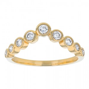 14K Yellow Gold 0.35 carat Round Diamonds Crown Ring