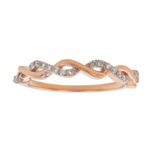 14K Rose Gold Infinity Diamond Band Ring