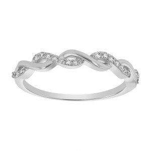 14K White Gold Infinity Diamond Band Ring