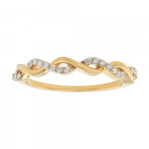 14K Yellow Gold Infinity Diamond Band Ring