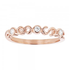14K Rose Gold 0.12 carat Diamonds Swirl Band Ring