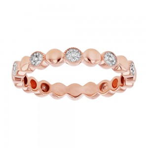 14K Rose Gold 0.15 carat Diamonds Eternity Band Ring