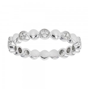 14K White Gold 0.15 carat Diamonds Eternity Band Ring