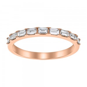 14K Rose Gold 0.35 carat Baguette Diamonds Band Ring