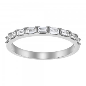 14K White Gold 0.35 carat Baguette Diamonds Band Ring