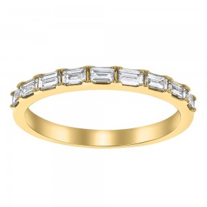 14K Yellow Gold 0.35 carat Baguette Diamonds Band Ring