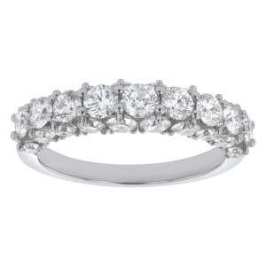 14K White Gold 2.20 carat Round Diamonds Band Ring