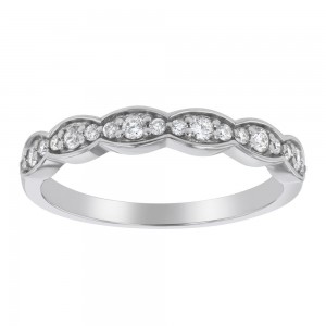 14K White Gold 0.25 carat Diamonds Sculpted Band Ring