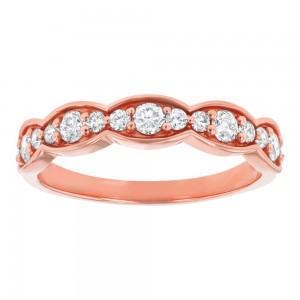 14K Rose Gold 0.50 carat Diamonds Sculpted Band Ring
