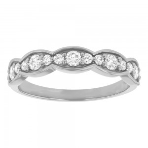14K White Gold 0.50 carat Diamonds Sculpted Band Ring
