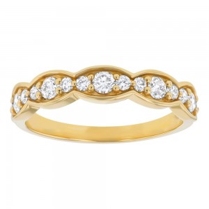 14K Yellow Gold 0.50 carat Diamonds Sculpted Band Ring