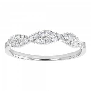 14K White Gold 0.25 carat Diamonds Infinity Band Ring