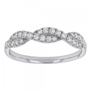 14K White Gold 0.33 carat Diamonds Infinity Band Ring