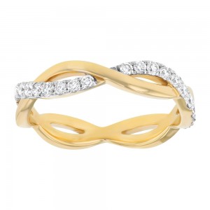 14K Yellow Gold 0.43 carat Diamonds Infinity Band Ring