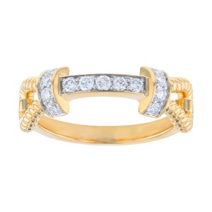 14K Yellow Gold 0.35 carat Diamonds Braid Fashion Ring