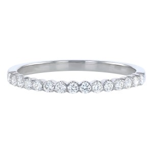 14K White Gold 0.25 carat Round Diamonds Fish Tail Wedding Band Ring