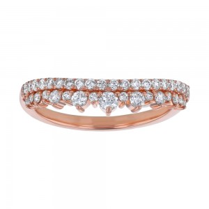 14K Rose Gold 0.5 carat Round Diamonds Crown Ring